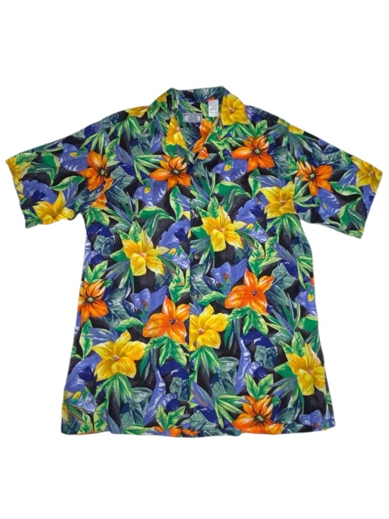Weekender Traveler Other - Vtg WEEKENDER Traveler Floral Hawaiian Button Down USA Cotton Shirt Men’s L